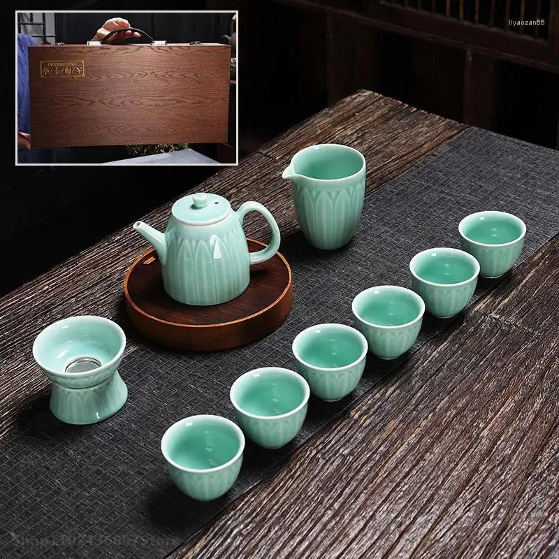 Teaware Sets Accessories Tea Cup Set Maker Trays Decorative Samovar Ceramic Teapot White Luxury Canister Wasserkocher ZXF