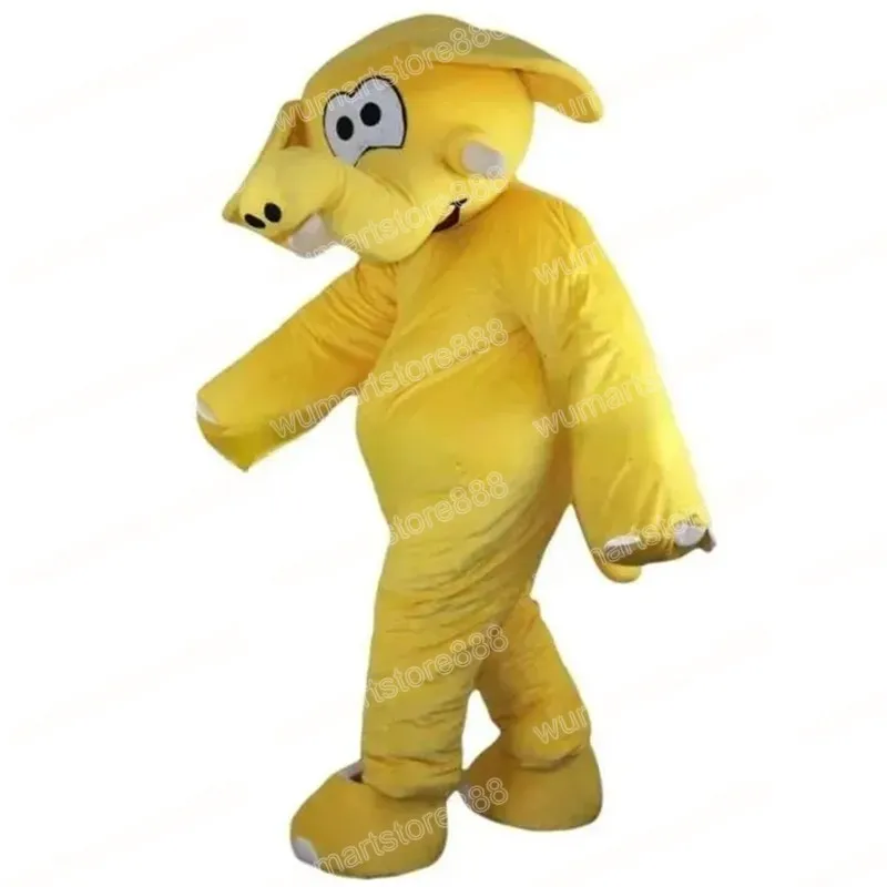 High quality Yellow Elephant Mascot Costume Carnival Unisex Outfit Adults Size Christmas Birthday Party Outdoor Dress Up Promotional Props