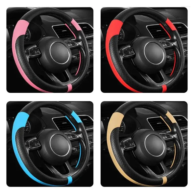 Steering Wheel Covers 1 Pcs Ly Auto Sports Cover Car Rubber Four PU Products Seasons Handle Interior Leath D8U2