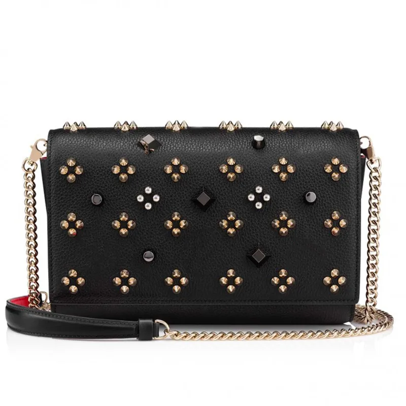 Chain Paloma Clutch Bag Grained Leather Women Men CL Crossbody Rivet Spikes Handbag Magnetic Fastening Tote Fashion Multiple Card Slots Shoulder Bags Purse
