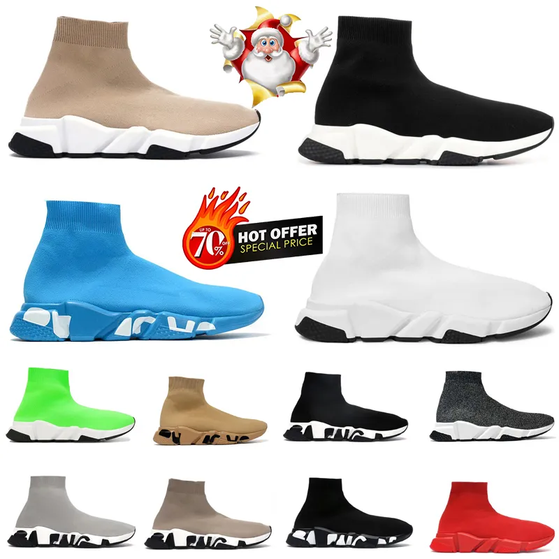 With Box Socks Shoe Stretch Designer Men Knit Mid-Top Trainer Sock Sneakers High Quality Casual Runner Shoes