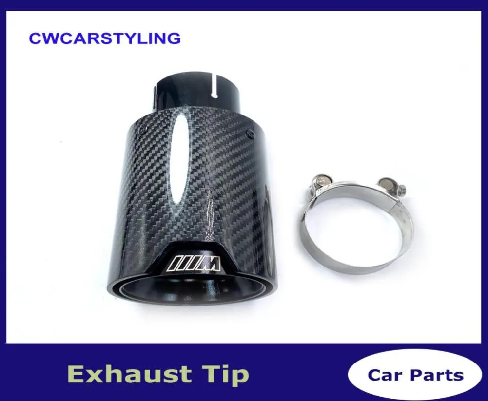 1pcs Car Exhaust Tips Pipe Glossy Carbon Fiber Muffler Tip for BMW M Performance M2 M3 M4 M135i M235i M140i M240i M335i Modified A5031050