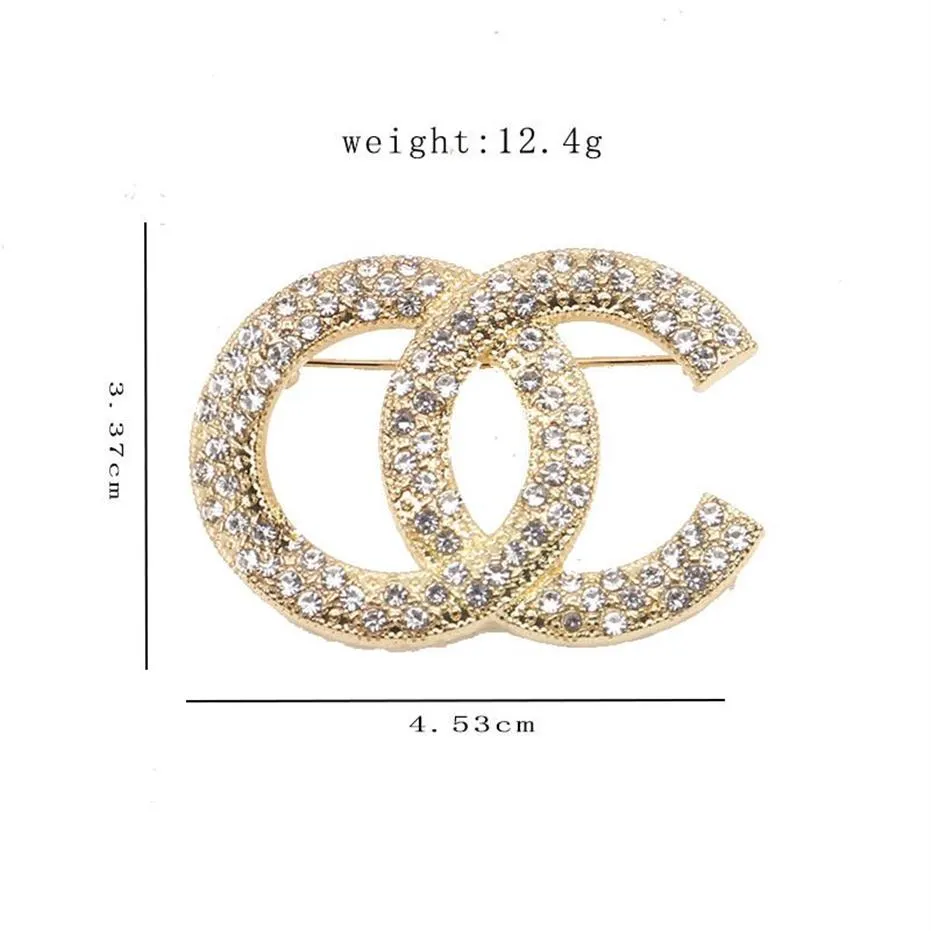 Luxury Women Men Designer Brand Letter Brooches Gold Silver Plated Inlay Crystal Rhinestone Jewelry Brooch Pearl Pin Marry Christm307P