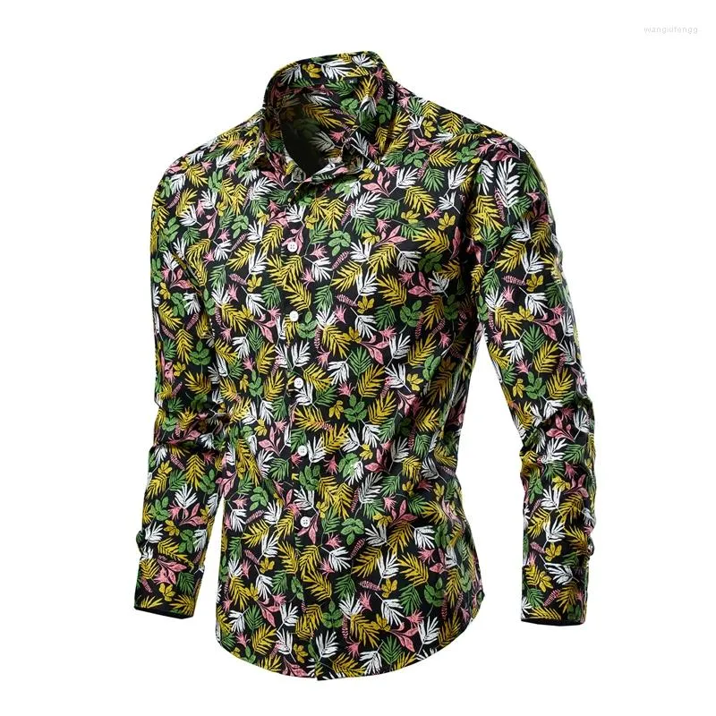 Men's Dress Shirts 2023 Pure Cotton Fashion Handsome All Printed Long-sleeved Shirt Youth Commute Outside To Match Four Seasons Casual