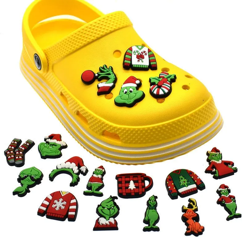 Party Gift Soft PVC Shoe Flowerr Christmas Croc Shoes Buckle Charms Decorations for Kids Party Gnome Accessories