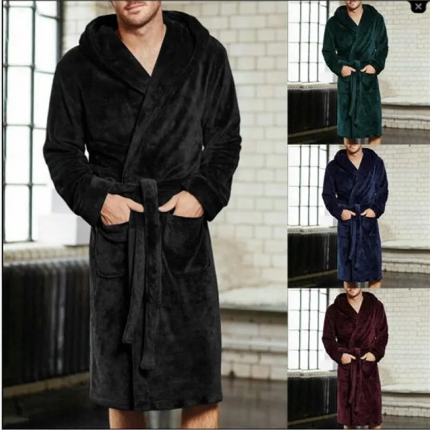 Auf Männer Winter Bademantel Herren Warme Lange Kimono Bademantel Für Schlafen Bad Bademäntel Nacht Morgenmantel Plus Größe 4xl 5xl294E