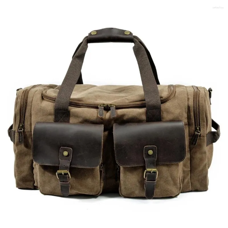 Duffel Bags Bolsa De Lona Grande Capacidade Para Bolsas Masculinas Lazer Desgaste Um Ombro Bagagem Aslant