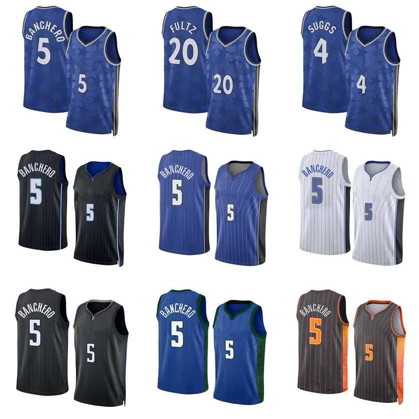 Maillots de basket-ball Paolo Banchero 2023-24 Bleu blanc noir ville Draft hommes femmes jeunes maillots s-XXL