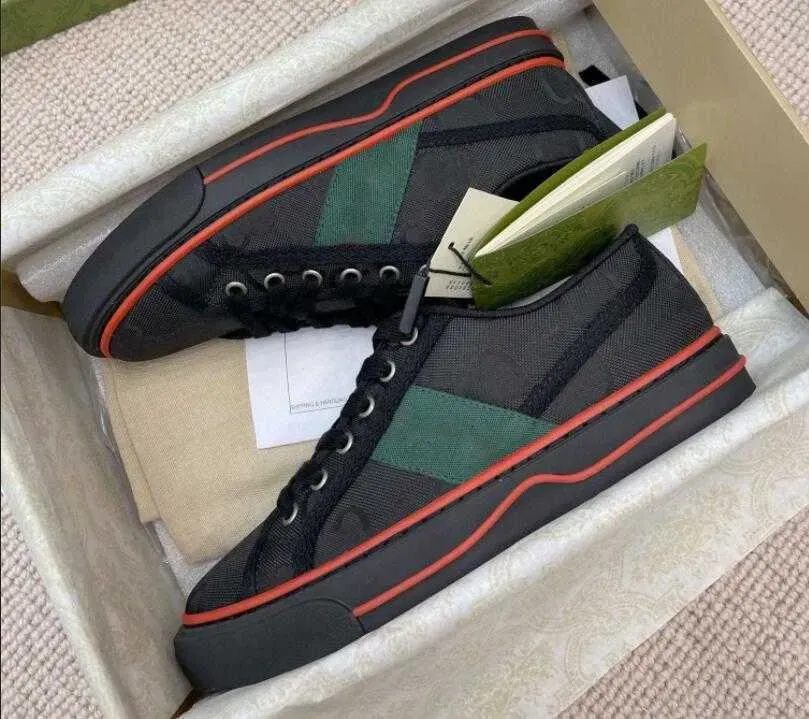 Gucciis Sapatos Tênis 1977s Sneaker Designers Canvas Sapato Casual Mulheres Homens Sapatos Ace Borracha Sola Bordado Bege Lavado Jacquard Denim