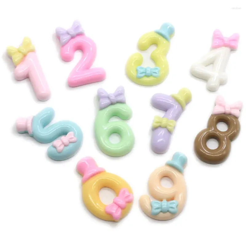 Decorative Flowers 50/100pcs Fashion Mix Digital Letter Charms Resin English Alphabet Pendant Cartoon Hat Bowknot Necklace Bracelet