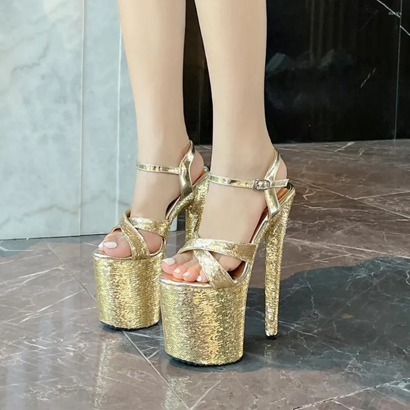 Sandales crosscommode boucle cm talons fins fétiche pouces chaussures pour femme plate-forme fête danse strip-teaseuse modèles pompes