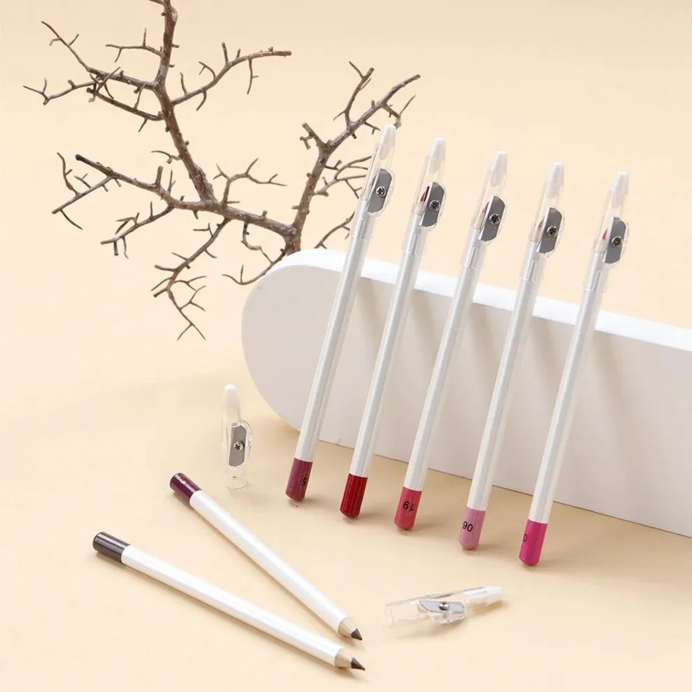 Lip Pencils 10 Piece White Lip Liner with Pencil Sharpener Waterproof Makeup Private Label Lipliner Wholesale 231013