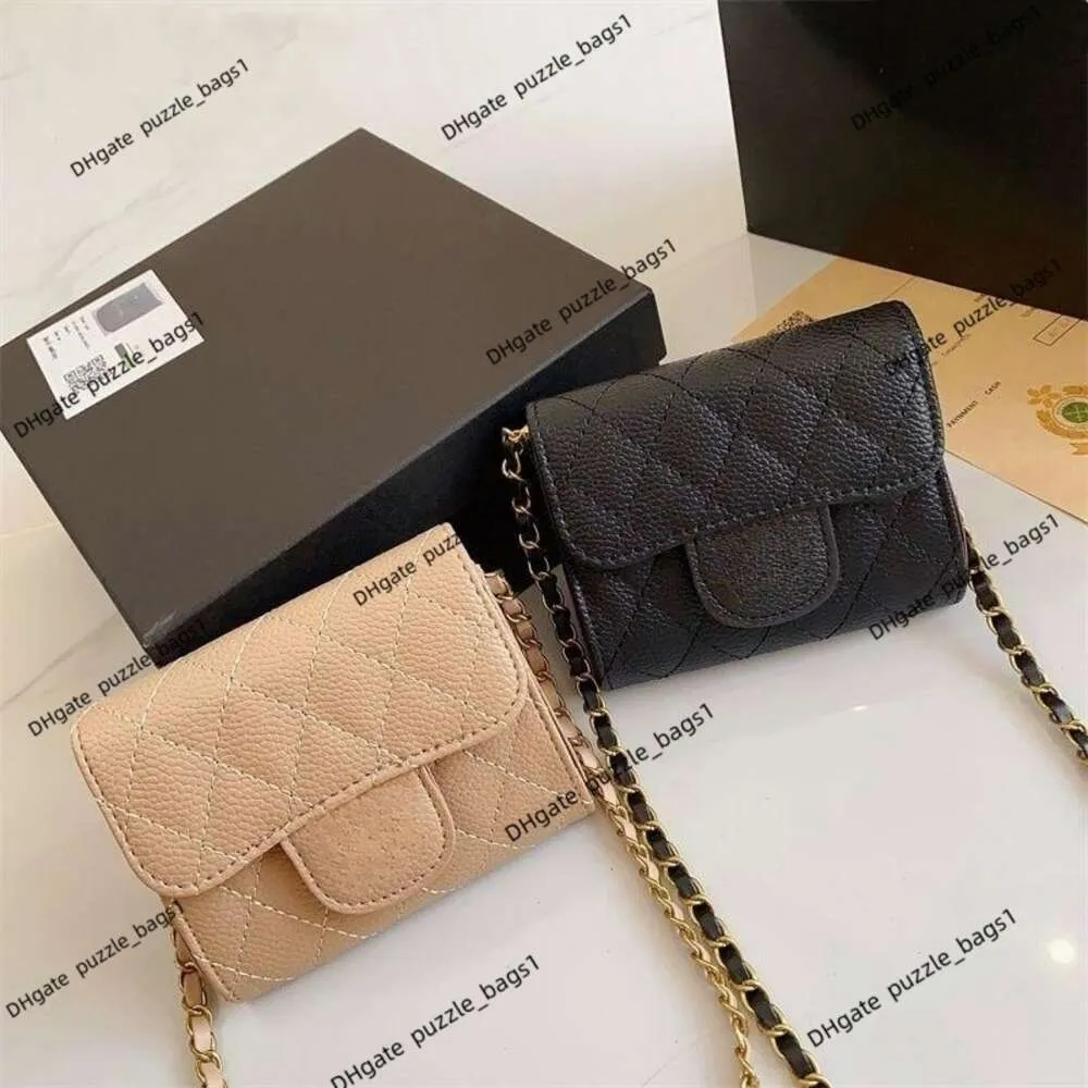 Designer bag store small wallet 80% manufacturers wholesale sales double letter neck plaid mini wallets crossbody cute chain shoulder bag
