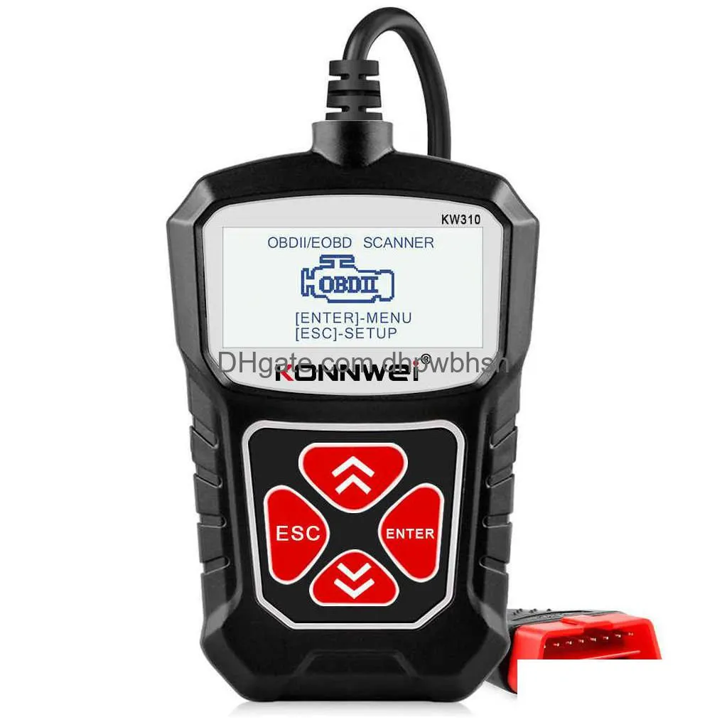 KW310 OBD2 Skaner Rosyjski język diagnostyka samochodów OBD 2 dla narzędzi ODB2 lepiej niż dostawa upuści ELM327