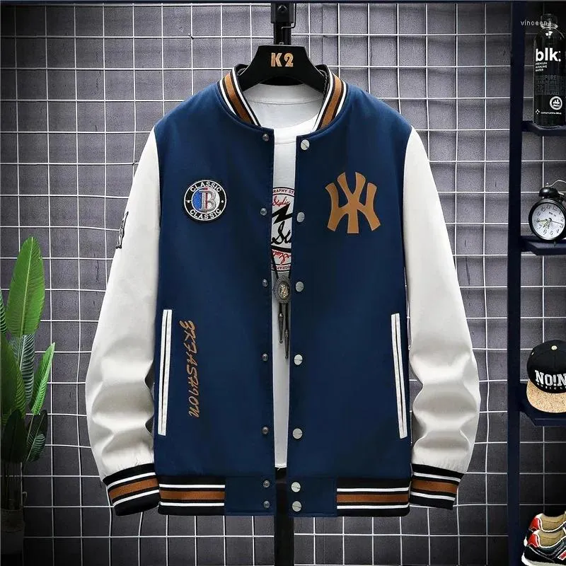 Giacche da uomo 2023 Primavera Abbigliamento da baseball Studenti Adolescenti grassi Manica corta Stampa Giacca Abbigliamento di marca Stile preppy quotidiano