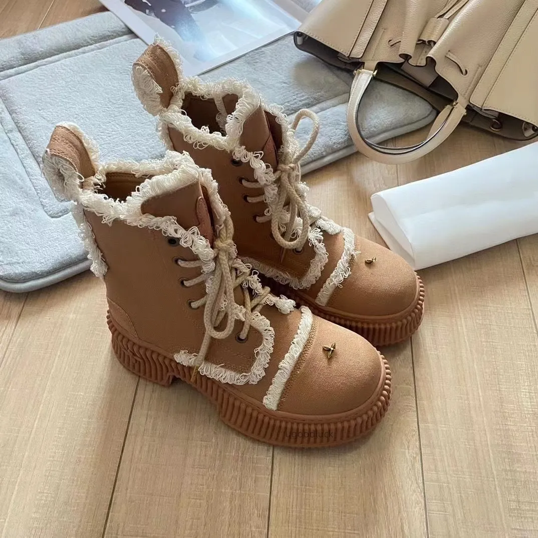 Bússola Botas Designer Outono Inverno Smfk Mulheres Cabeça Redonda Plataforma Botas Moda Couro de Alta Qualidade Smfk Sapatos Ankle Bootes Tamanho 35-41 Sneaker