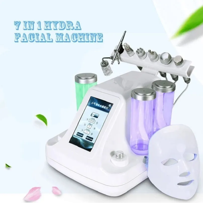 7 dans 1 Hydra Dermabrasion Diamond Peleling and Water Jet Beauty Aqua Peel Dermabrasion Skin Care Pell Machine avec masque LED