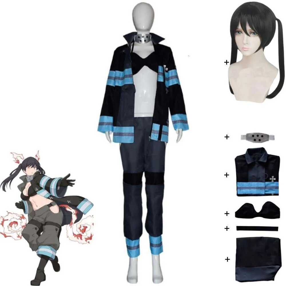 Cosplay Anime Kotatsu Tamaki Force de feu Enen No Shouboutai Cosplay Costume perruque Sexy femme pompier uniforme Hallowen jeu de rôle Costume