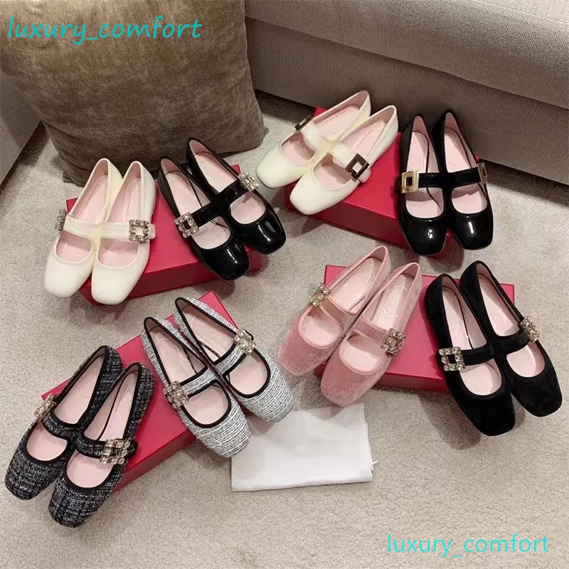 Geklede schoenen Kristal verfraaid Glanzend leer Ballet Flats Loafer Dames designer schoenen Crème platte schoenen 100% echt leer Ballerina Flats luxe MAAT 34-42 Oxfords