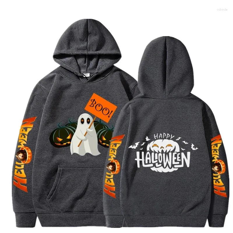 Sweats à capuche pour hommes Happy Halloween Sweatshirts Harajuku Citrouille Imprimé graphique pour hommes Femmes Hip Hop Kawaii Ghost Pull Casual Streetwear