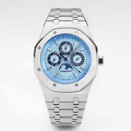 Roya1 0ak Moon Phase Men  Swiss Fully Automatic Mechanical Steel Band Scratch Proof Waterproof Hollow Out Designer Luxury Waterproof Wristwatches