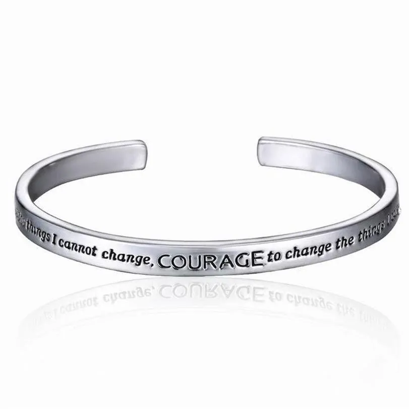 Nouveau bracelet plaqué argent de prière de sérénité dans une boîte cadeau amour pour les femmes 276k