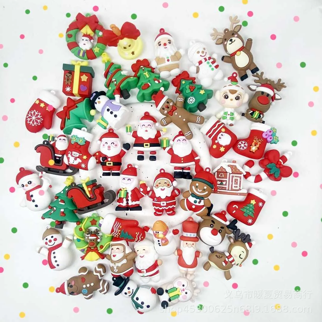 Factory Outlet Cartoon Christmas Keychain Accessories Cream Gum DIY Material Accessories Blind Box Archaeology