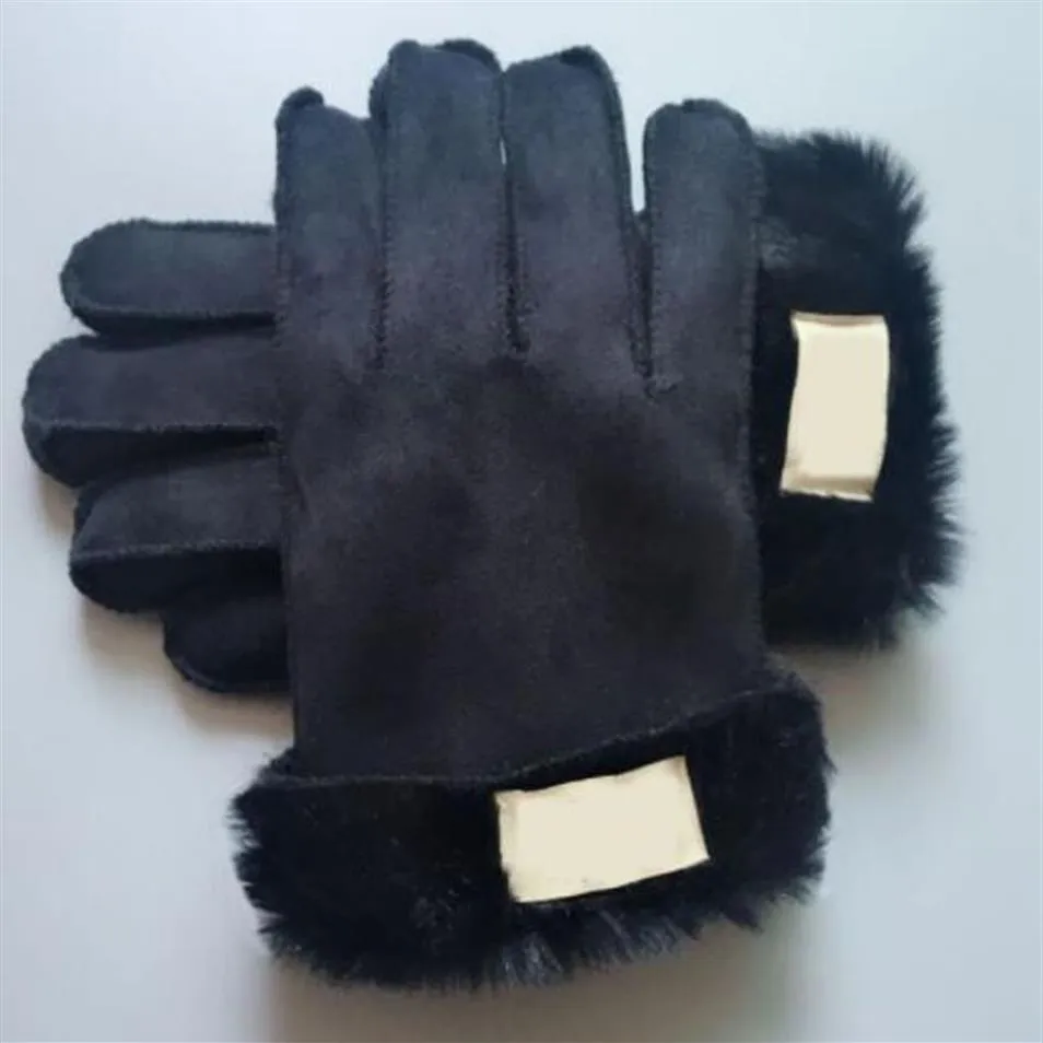 Autumn Men Women Glove Winter Warm Imitation päls ett fårimitation Hårpunkter förtjockande handskar Plush Liner Ridning Vindtät GL285J