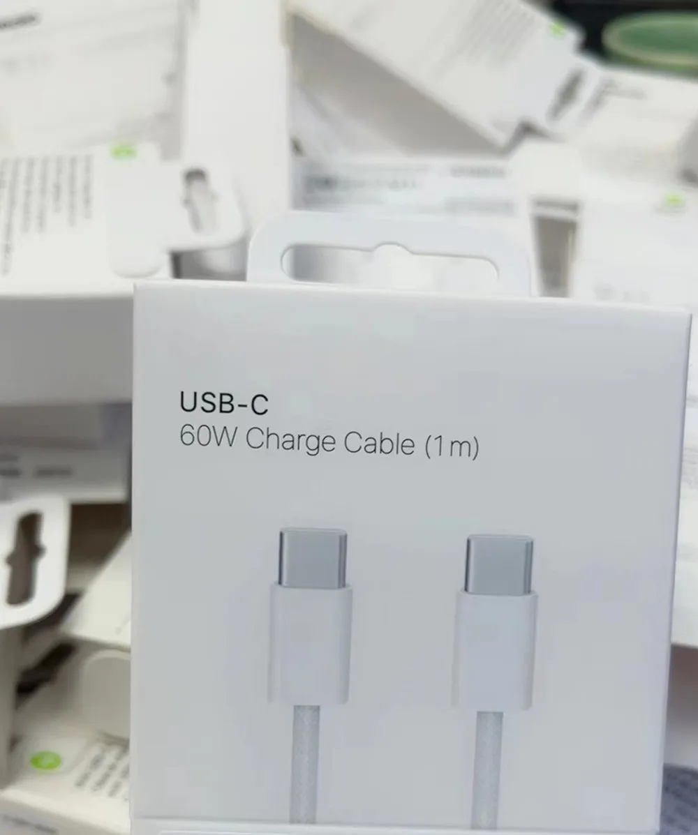 60w 1m 3ft USB-C c para c cabo para iphone15 pro dados usb carregamento rápido 20w cabo tipo-c para tipo c com caixa de pacote de varejo