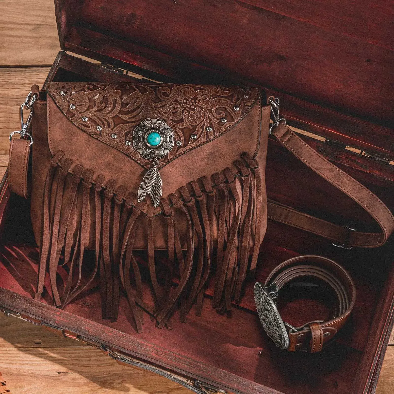 Torebka celela oryginalna torba na ramię dla kobiet PU skórzane luksusowe sprzęgło designerskie torebki Western Fringe Messenger