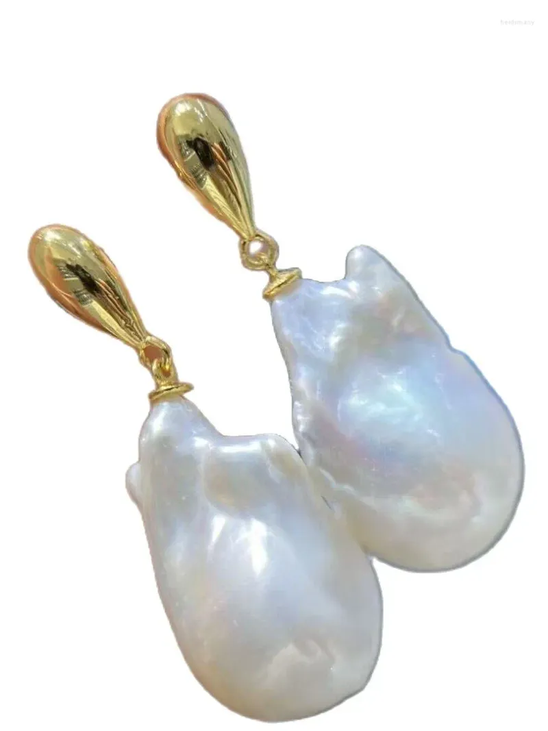 Dangle Earrings Natural Baroque White South Sea Pearl Pendant 925s SILVER