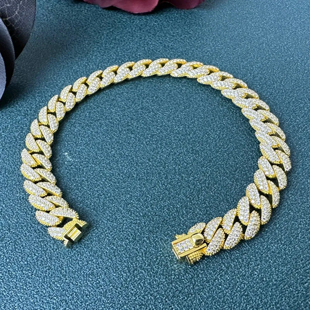 Men's Silver Cuban Link Chain - Iced Out Diamond Necklace & Bracelet Set For Men & Women