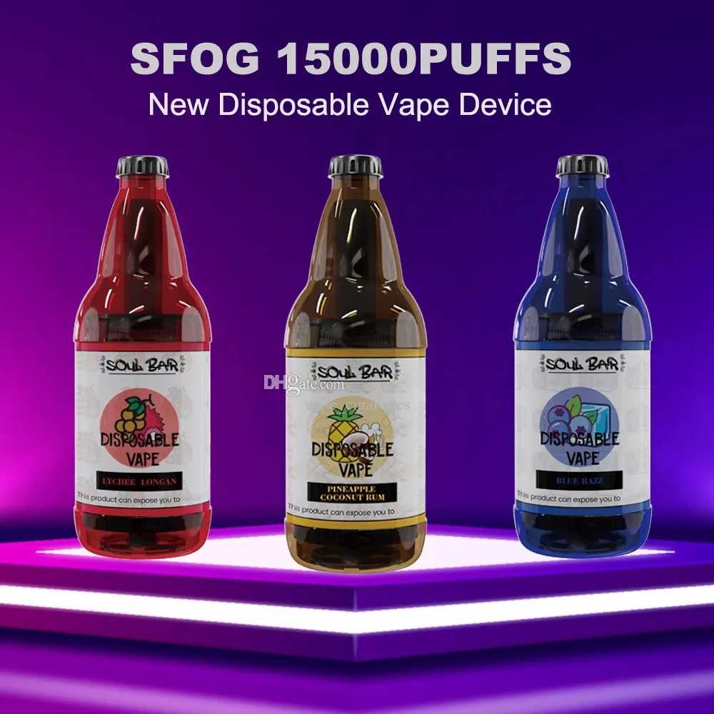New Original Disposable Vape Device SFOG 15000 Puffs Vape Disposable Puff 15k E Cigarette