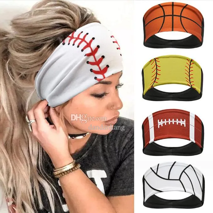 Bandeaux pour femmes mode Softball sport bandeau Yoga Fitness basket-ball volley-ball Rugby bandeaux accessoires pour cheveux bandanas large course Football bandeau