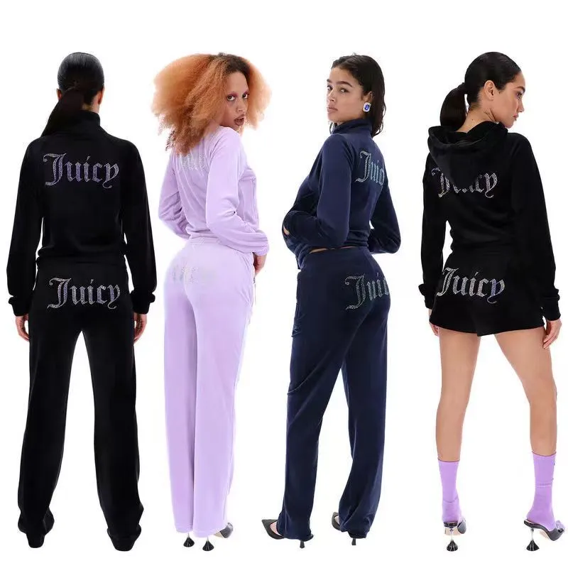 Designer Tracksuit Tracksuites Dames Tweede stuk broek Velvet Juicy Tracksuit Women Coutoure Set Track Suite Couture Juciy Coture Sweatsuits Shu