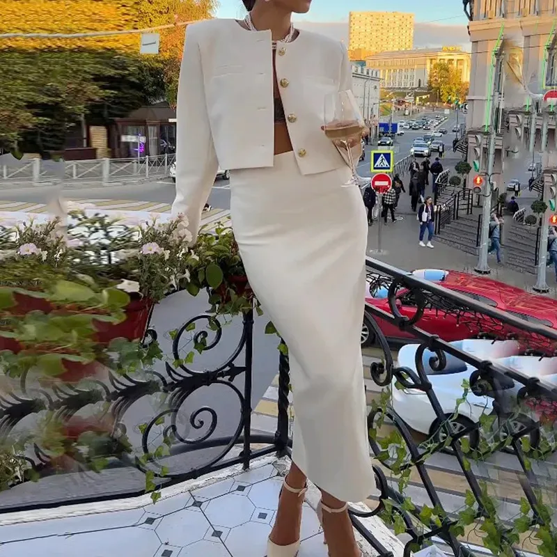 LIYONG Womens Autumn Two Piece Dress Set  Long Sleeve Round Neck Top & Fitted  Skirt For Daily Elegance From Lang03, $19.84 | DHgate.Com