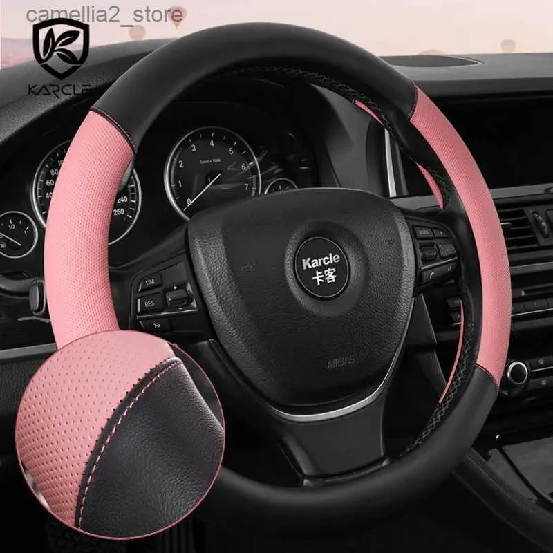 Capas de volante Capa de carro 38cm Microfibra PU Couro Case para mulheres 15 polegadas Golf / BMW / VW Q231016