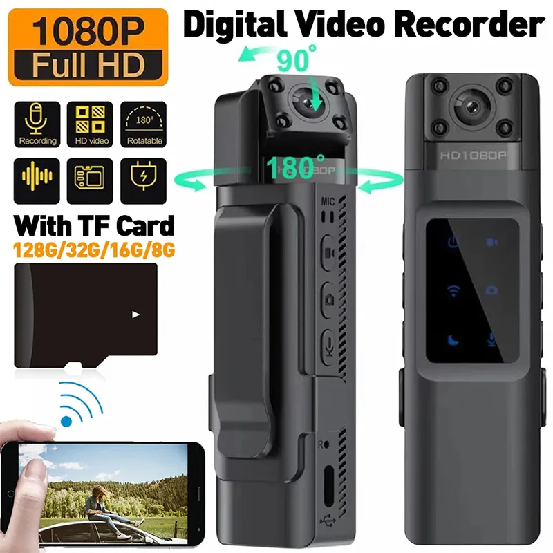 Wi -Fi 핫스팟 미니 카메라 1080p 휴대용 디지털 비디오 레코더 바디 카메라 나이트 비전 DVR 미니어처 캠코더
