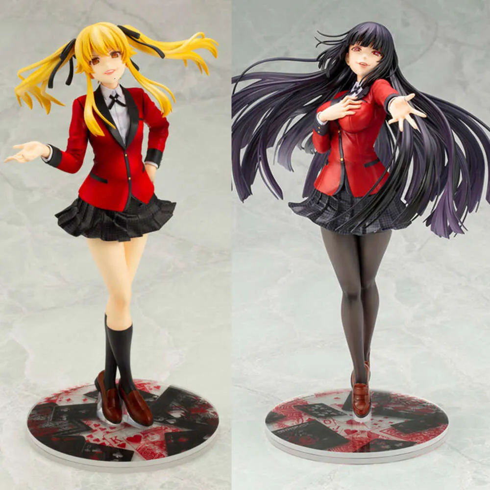 Finger Toys 22cm Kakegurui Anime Figure Jabami Yumeko Action Figure Kakegurui Uniform Ver. Mary Saotome Figurine Collection Model Doll Toys