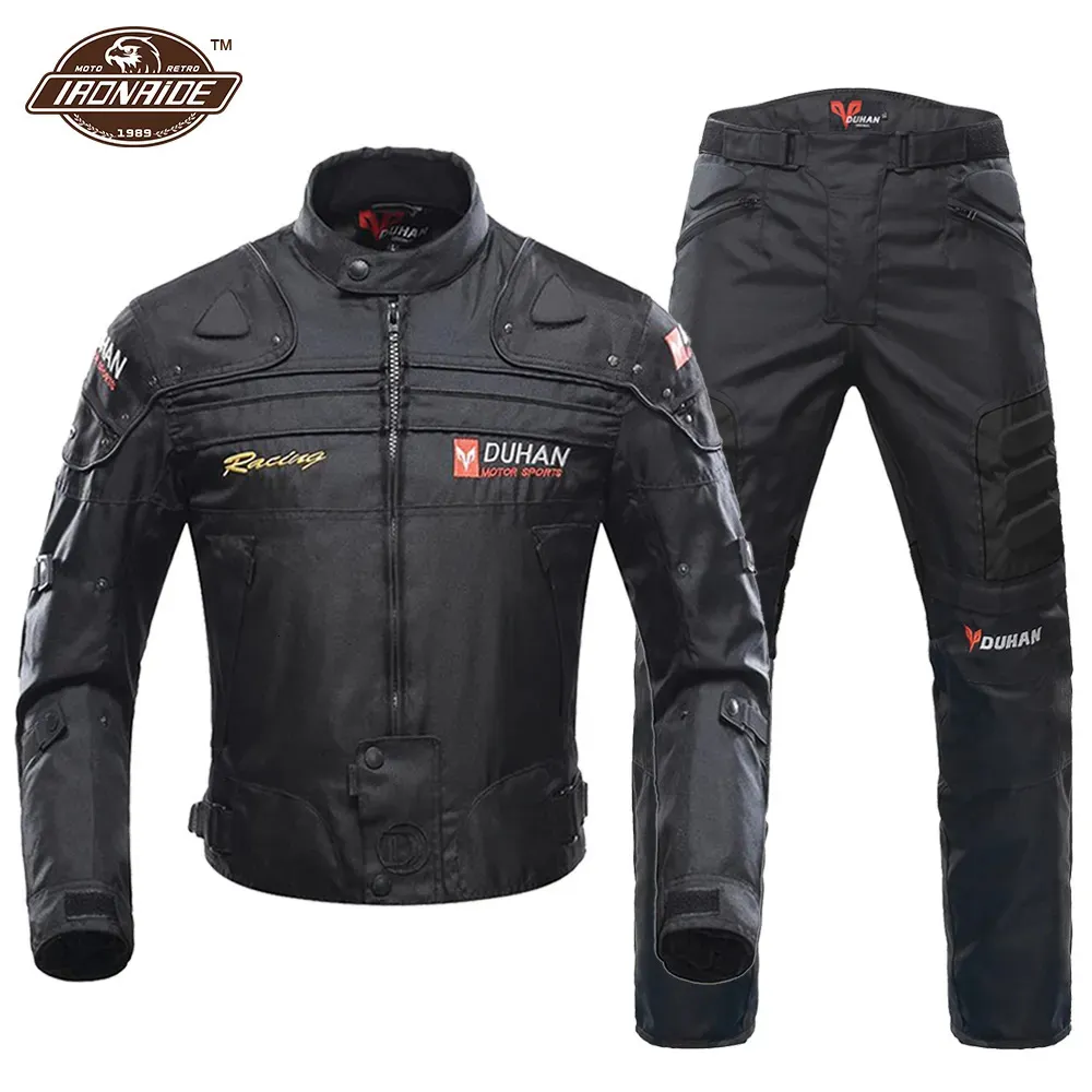 Vestes pour hommes Duhan coupe-vent veste de motocross pantalon de moto hommes veste de moto résistant à l'usure armure de corps vêtements de moto pour l'hiver 231016