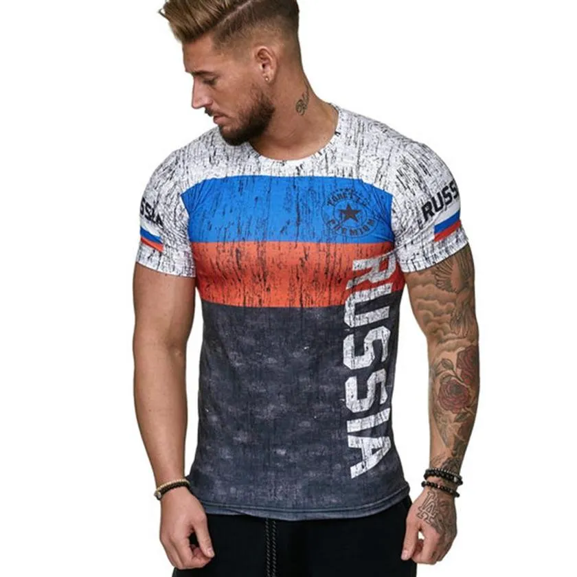 メンズTシャツスウェーデンスペインスペインポルトガルロシアTシャツ2021ファッションフラグプリント半袖男性サマーカジュアルデイリースポーツウェアT2238