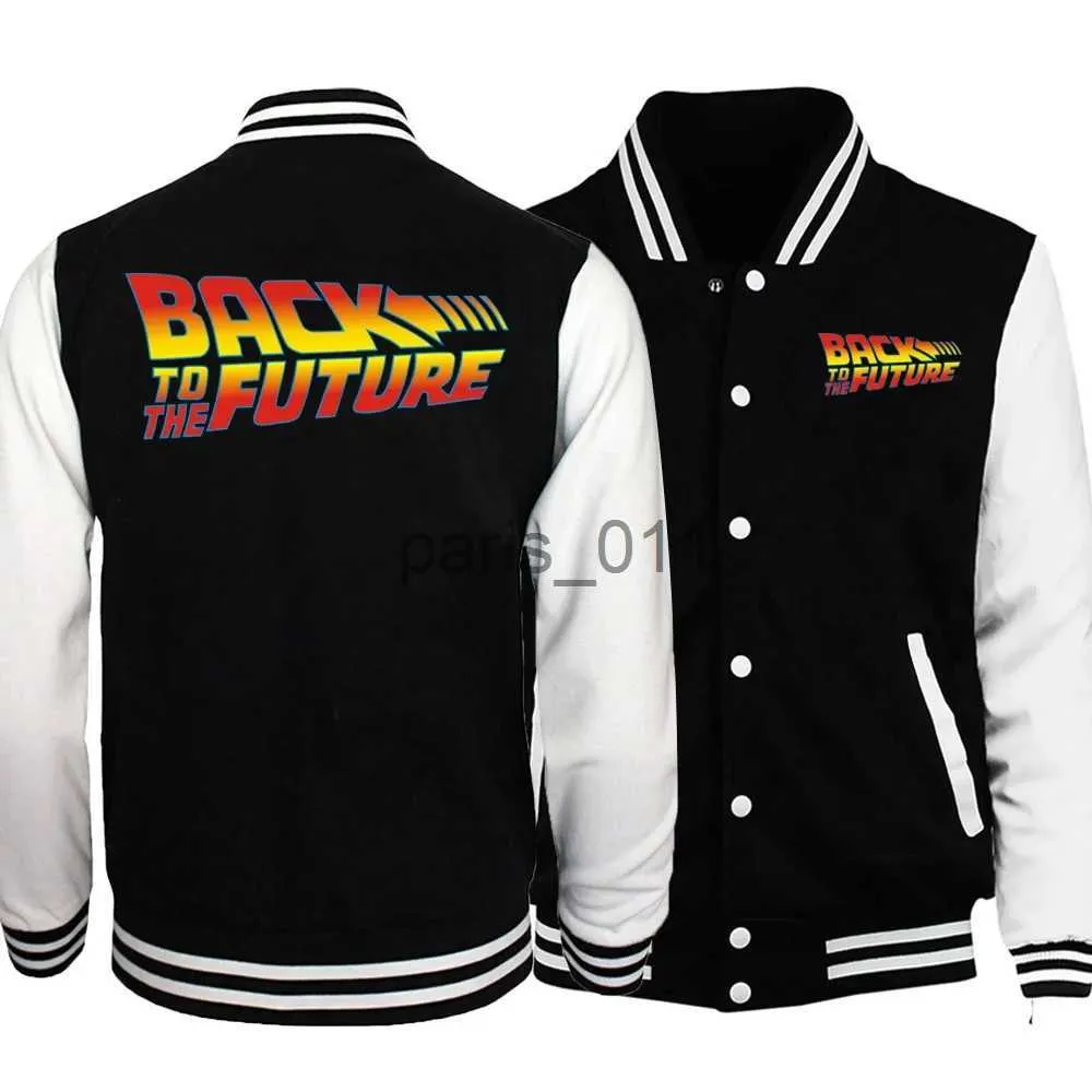 Herenjassen Hot Back to the Future Print Baseball Jacket Unisex Herfst Winter Casual Jas met lange mouwen Mode Sweatshirt Jassen Top x1016