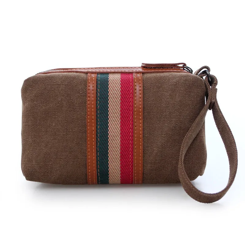 New handbag men's hand bag canvas leisure clutch bag Korean ladies will hand in hand with mobile phone coin purse.