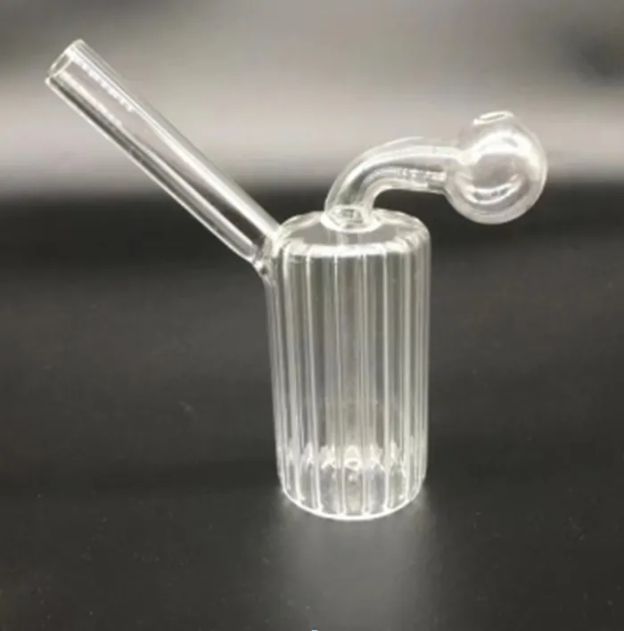 Mini Glass Bongs Dab Rigs Hookah med Glas Bowl Small Bubbler Beaker Bong Water Pipes Oil Rig