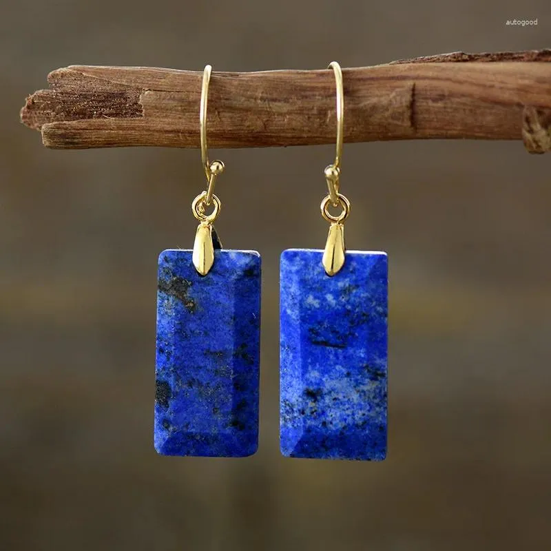 Kolczyki Dangle High-end Lapis Lazuli Geometryczna elegancka biżuteria