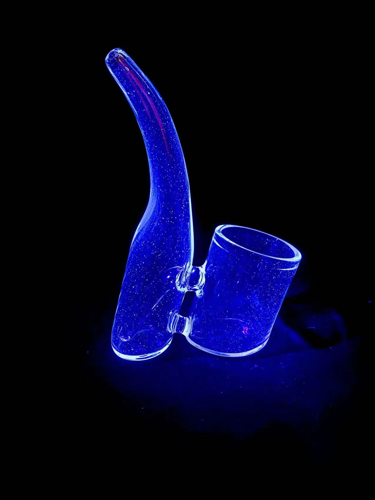 Narghilè in vetro Blue V proxy manico lungo pipa da fumo nuovo stile solo vetro senza erig benvenuto su ordinazione