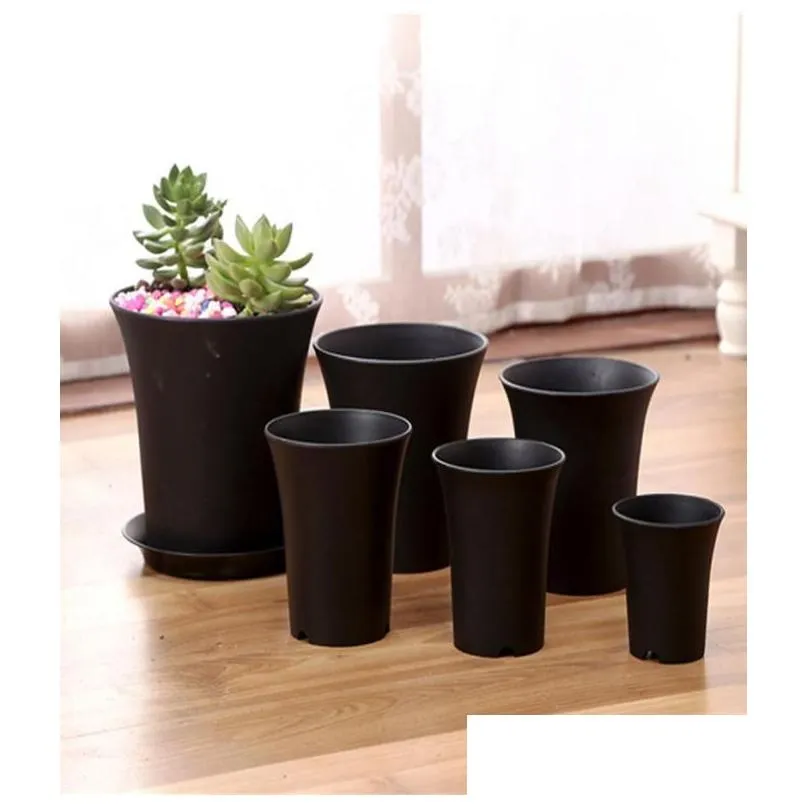 Planters Pots Plastic Round Succents Flowers Ctivate Bottom Breathable Flower Pot Planter Home Breed Garden5576589 Drop Delivery G Dhozw