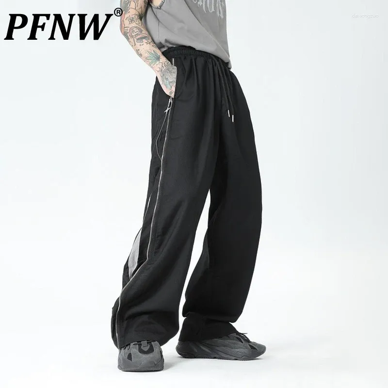 Pantaloni da uomo PFNW Zipper High Street Cargo Primavera Marchio di moda Casual Design sportivo Streetwear Tuta ampia dritta 12Z4260
