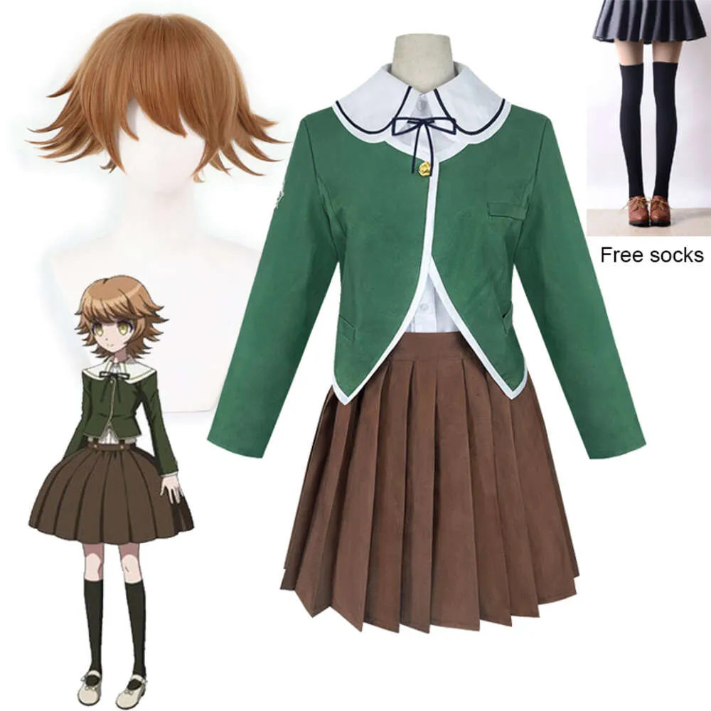 Danganronpa Fujisaki Kuma Chihiro Cosplay Costume Perg Wam Women's JK Mundurs Suit Halloween Carnival Cloth