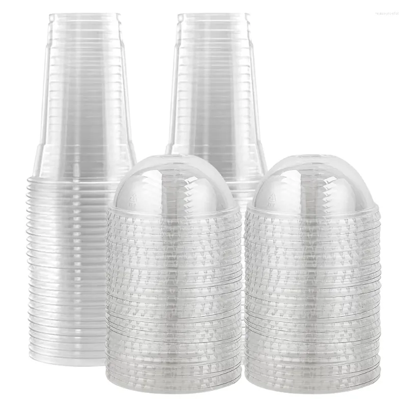 Disposable Cups Straws 40pcs Transparent Fruit With Lids Cup Water Jugs Drinking Bottles For Iced Cold Coffee Tea Smoothie